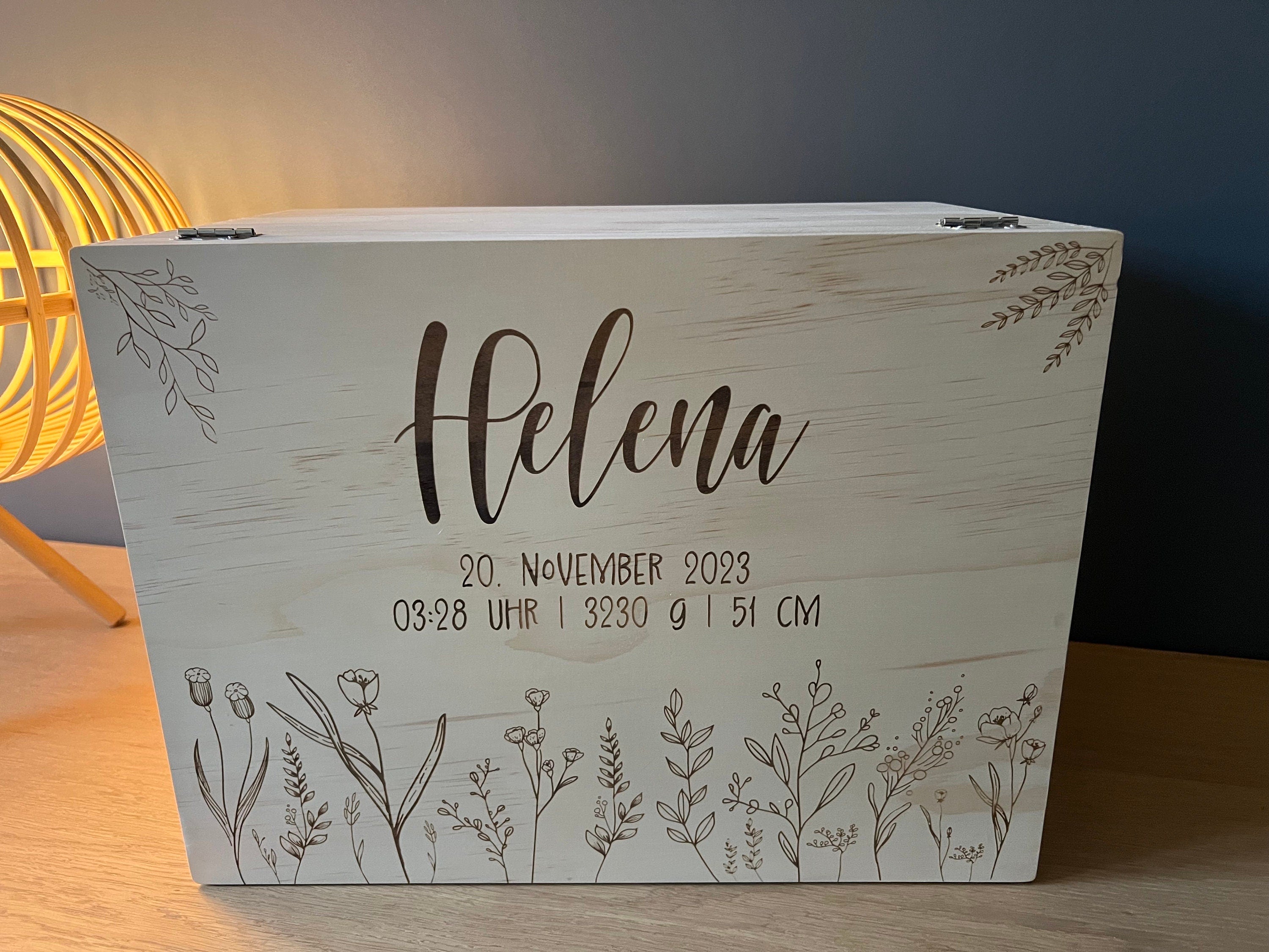 Geschenk Erinnerungsbox personalisiert, personalisierte Kiste, Holzkiste mit Geburtsdaten, Aufbewahrung, Holzbox, Geschenk Geburt, Taufe