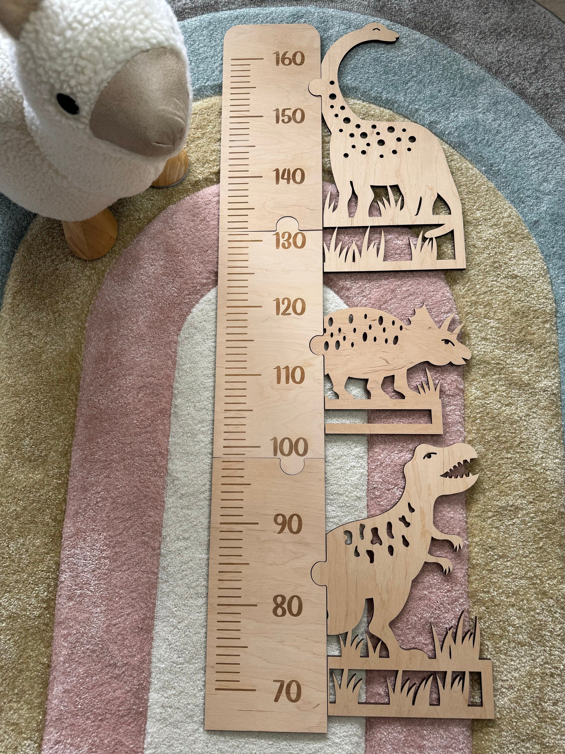 Personalisierte Messlatte Kinder Holz mit Namen, Wachstumsmesser Kinderzimmer Deko, Größenmesser Baby, Geschenk Geburt Taufe