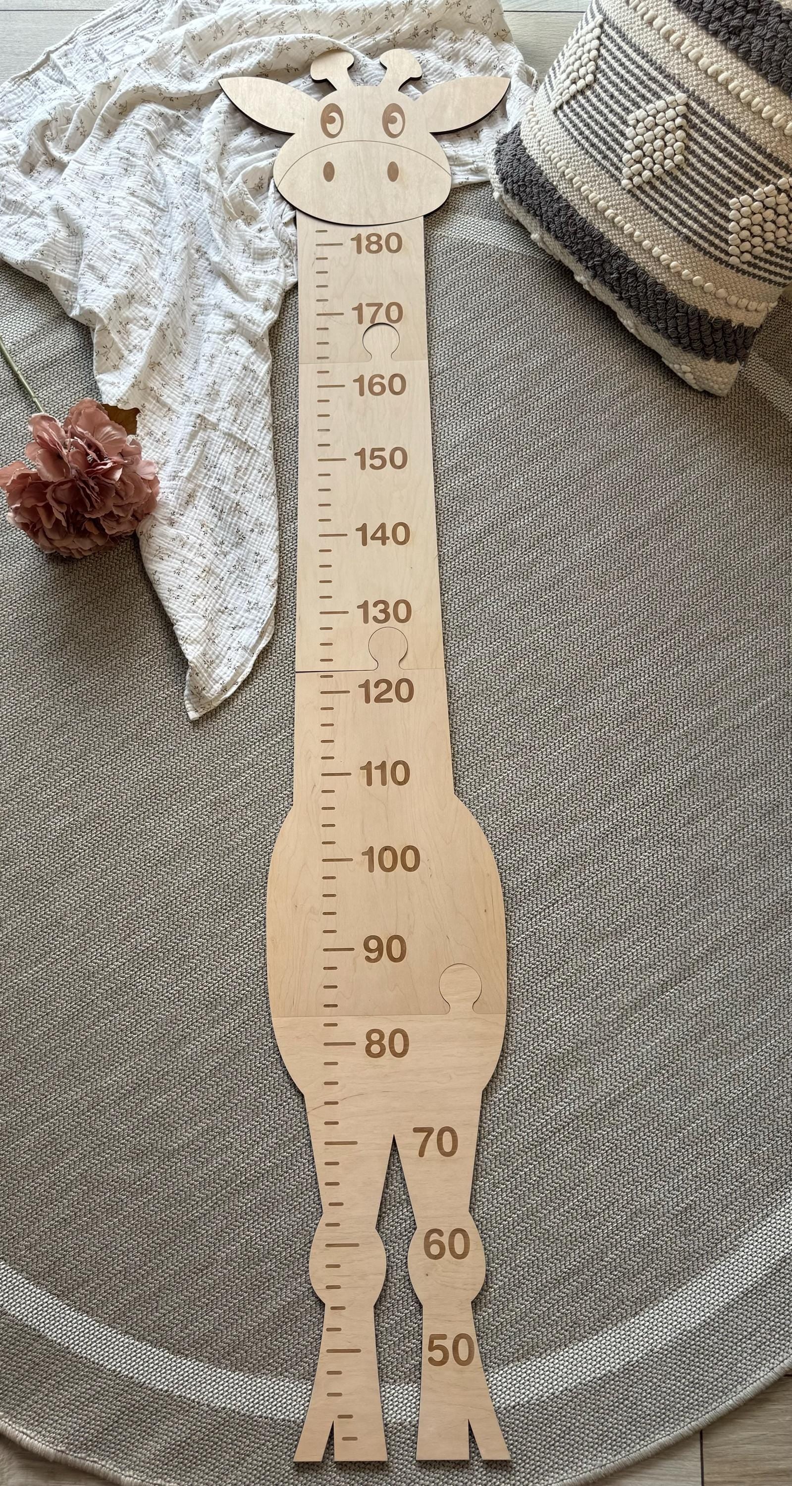 Personalisierte Messlatte aus Holz mit Namen, Kinder Wachstumsmesser Wanddeko, Höhenmesslatte Kinderzimmer, Geschenk Geburt Baby