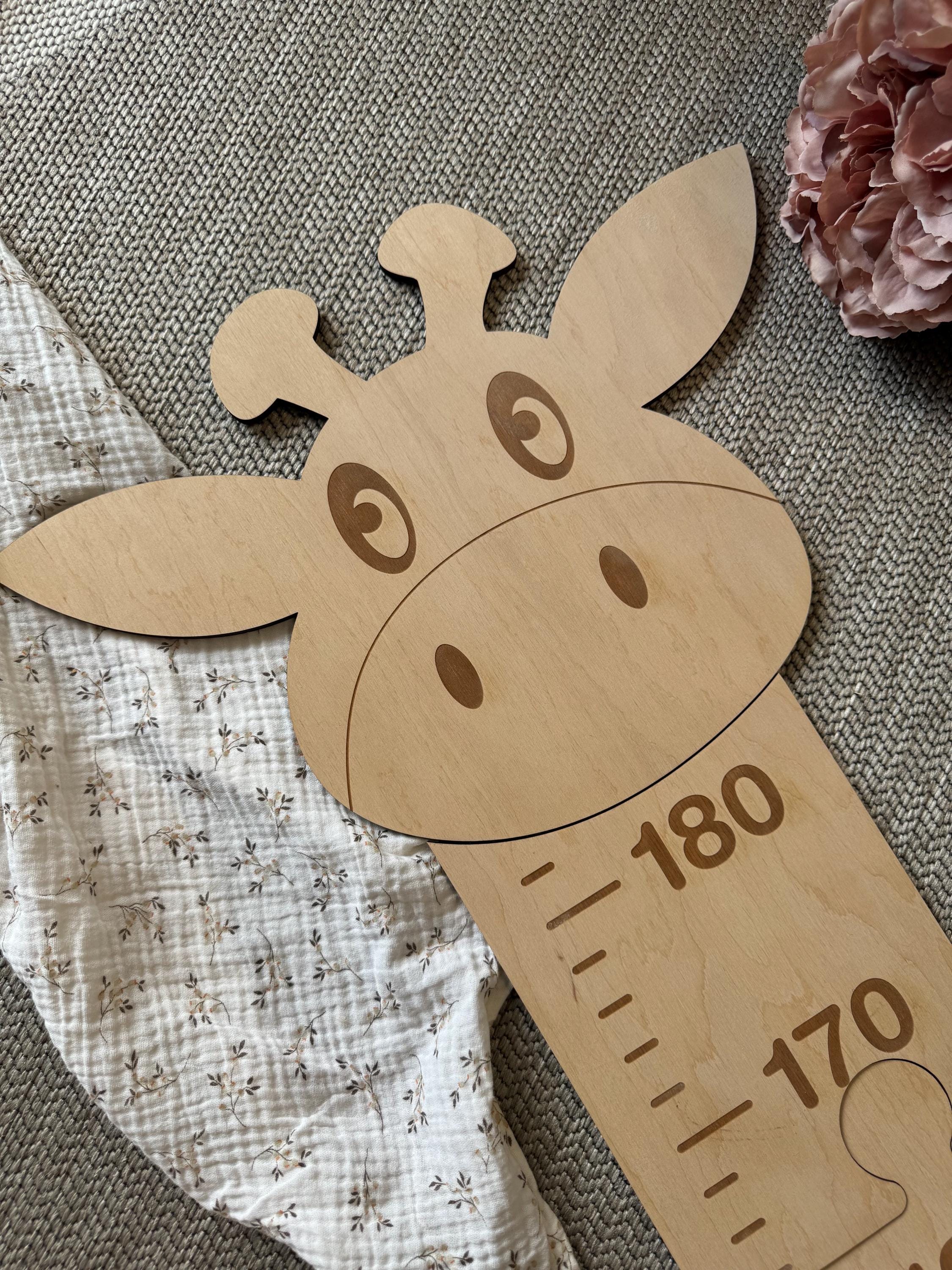 Personalisierte Messlatte aus Holz mit Namen, Kinder Wachstumsmesser Wanddeko, Höhenmesslatte Kinderzimmer, Geschenk Geburt Baby
