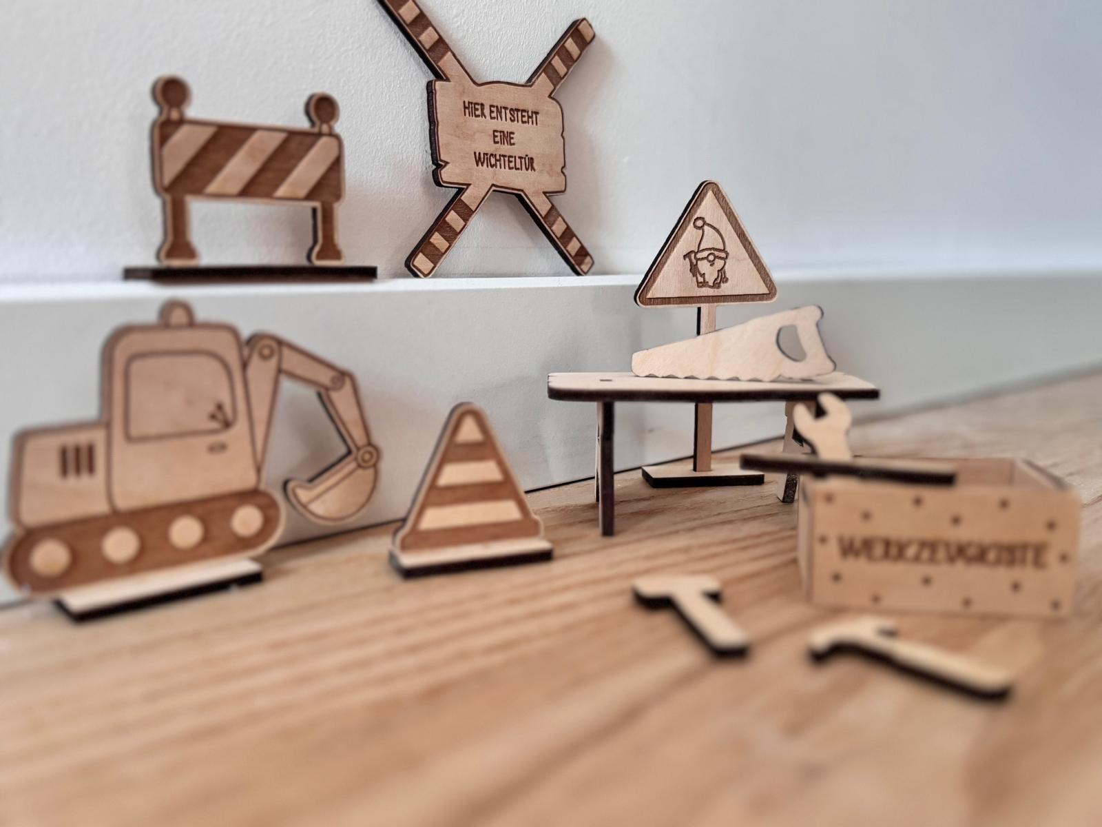 Wichtelset personalisiert mit Wichteltür & Zubehör, Wichtelhaus Weihnachten, Weihnachtswichtel Set, Wichteltür Komplettset Advent