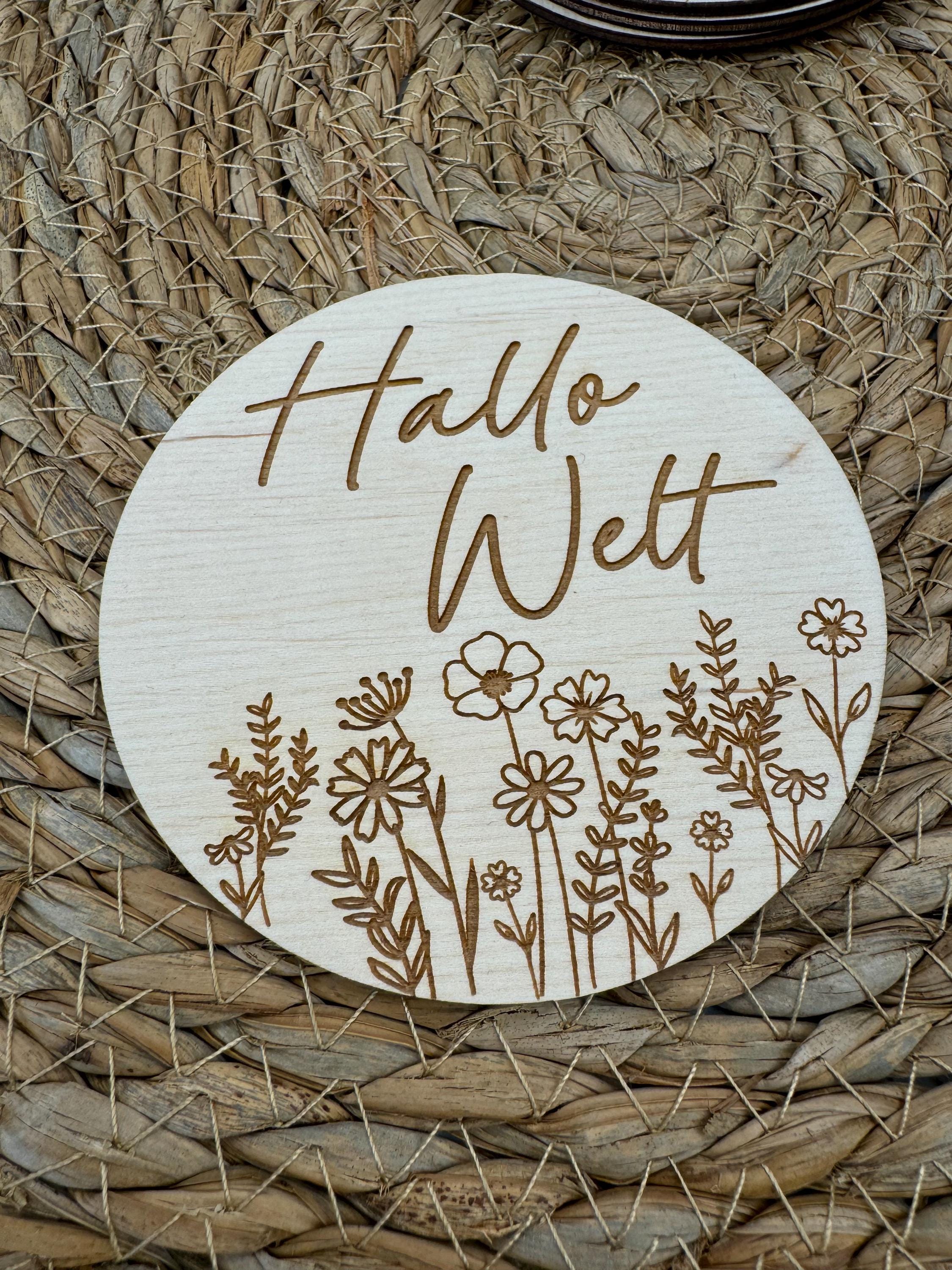 Meilensteinkarten Baby aus Holz „Mein erstes Jahr“, Baby Meilensteine Set, Fotoaccessoire Baby, Geschenk Geburt Babyparty