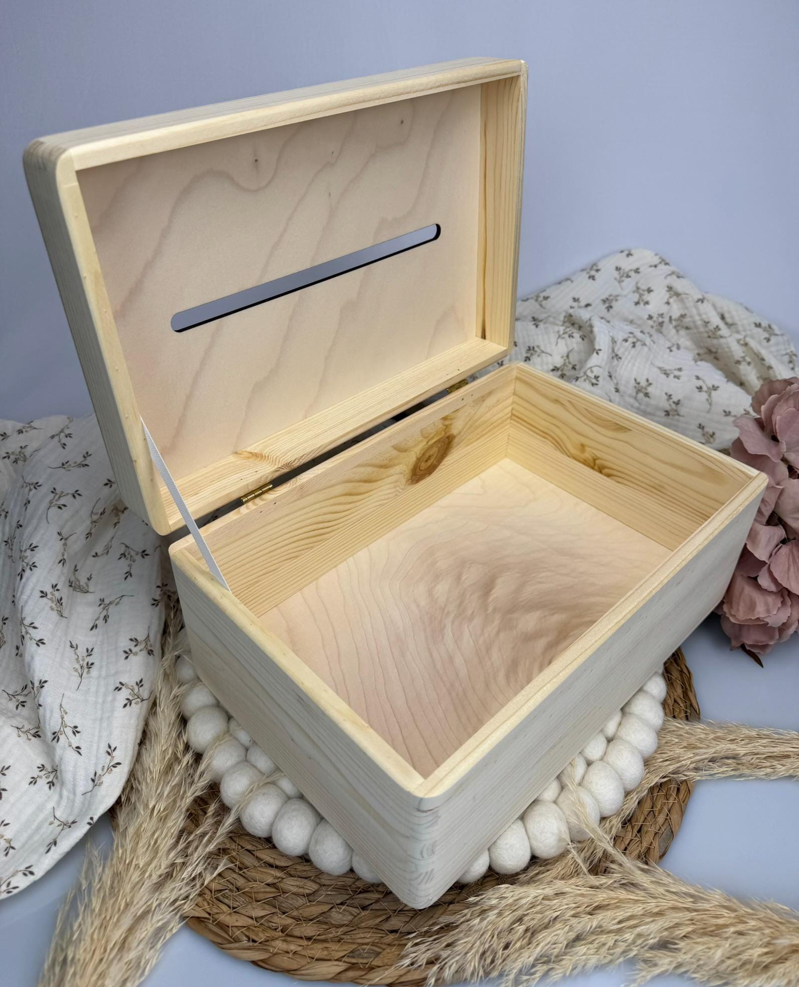 Personalisierte Hochzeitsbox aus Holz mit Namen & Datum, Hochzeitspost Box, Erinnerungskiste Hochzeit, Geldgeschenk Box Brautpaar