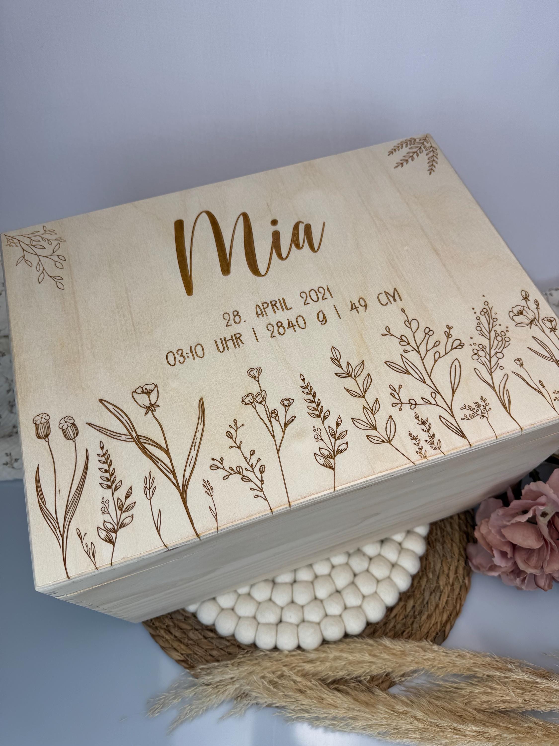 Geschenk Erinnerungsbox personalisiert, personalisierte Kiste, Holzkiste mit Geburtsdaten, Aufbewahrung, Holzbox, Geschenk Geburt, Taufe
