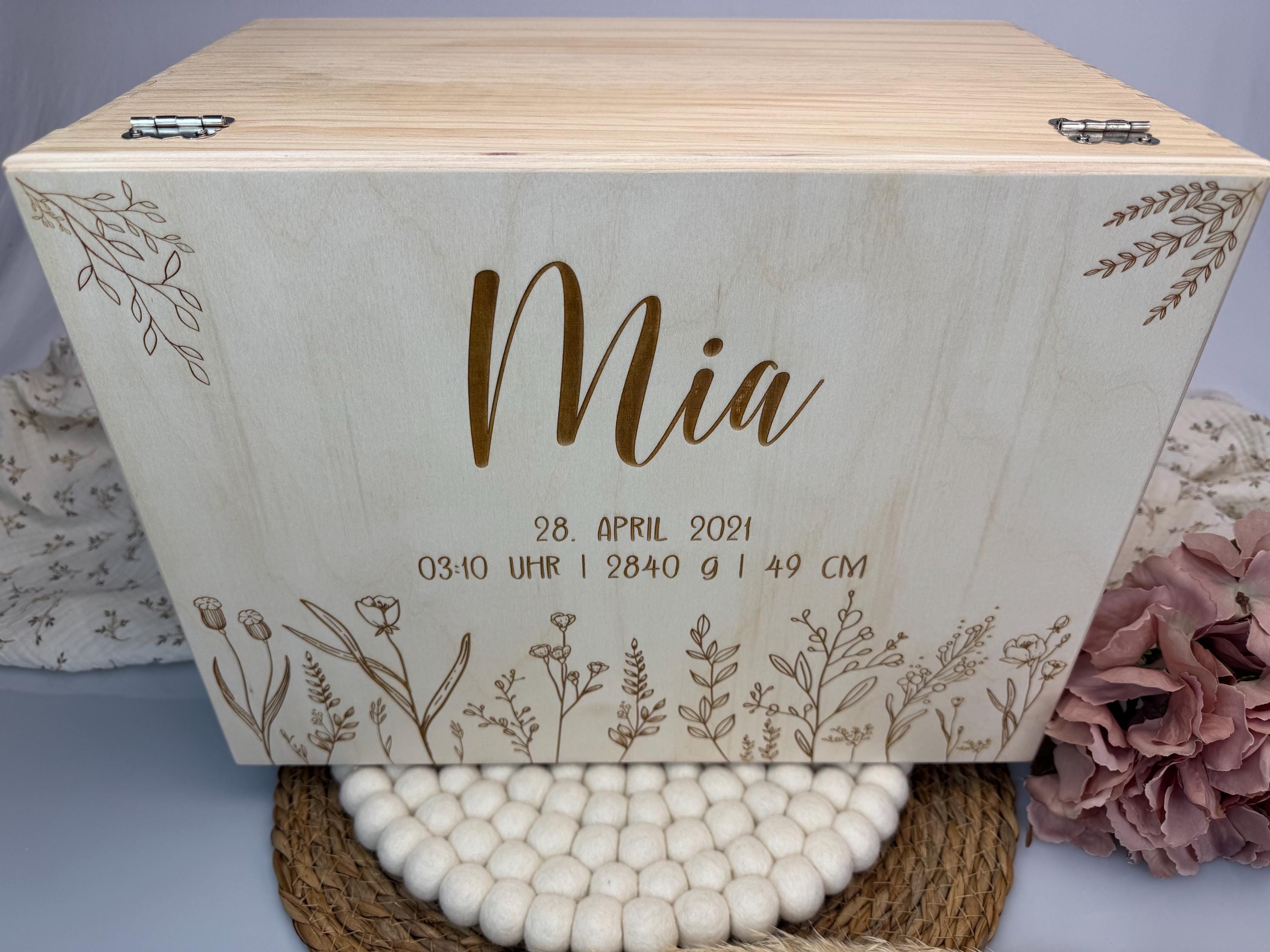 Geschenk Erinnerungsbox personalisiert, personalisierte Kiste, Holzkiste mit Geburtsdaten, Aufbewahrung, Holzbox, Geschenk Geburt, Taufe