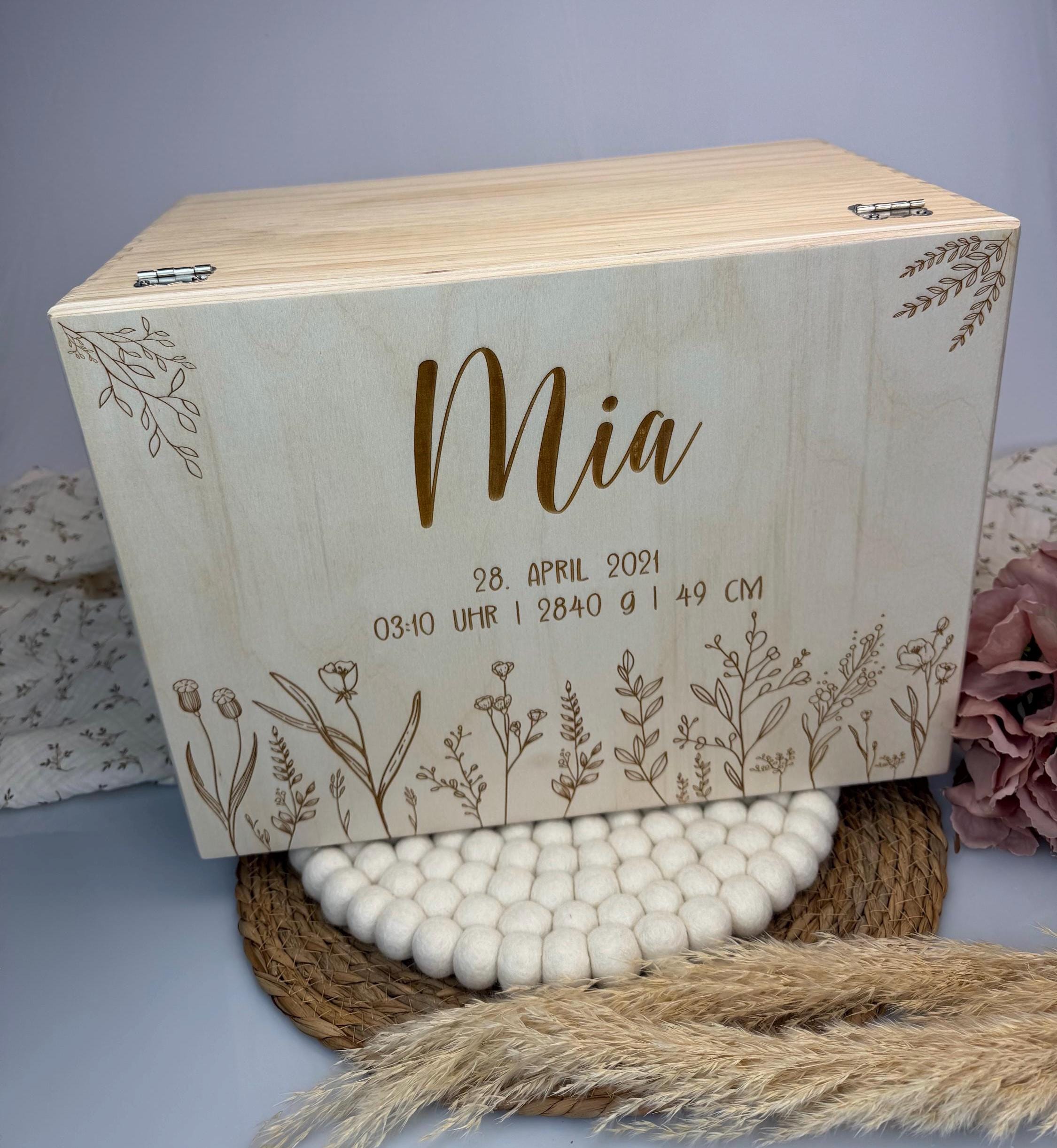 Geschenk Erinnerungsbox personalisiert, personalisierte Kiste, Holzkiste mit Geburtsdaten, Aufbewahrung, Holzbox, Geschenk Geburt, Taufe