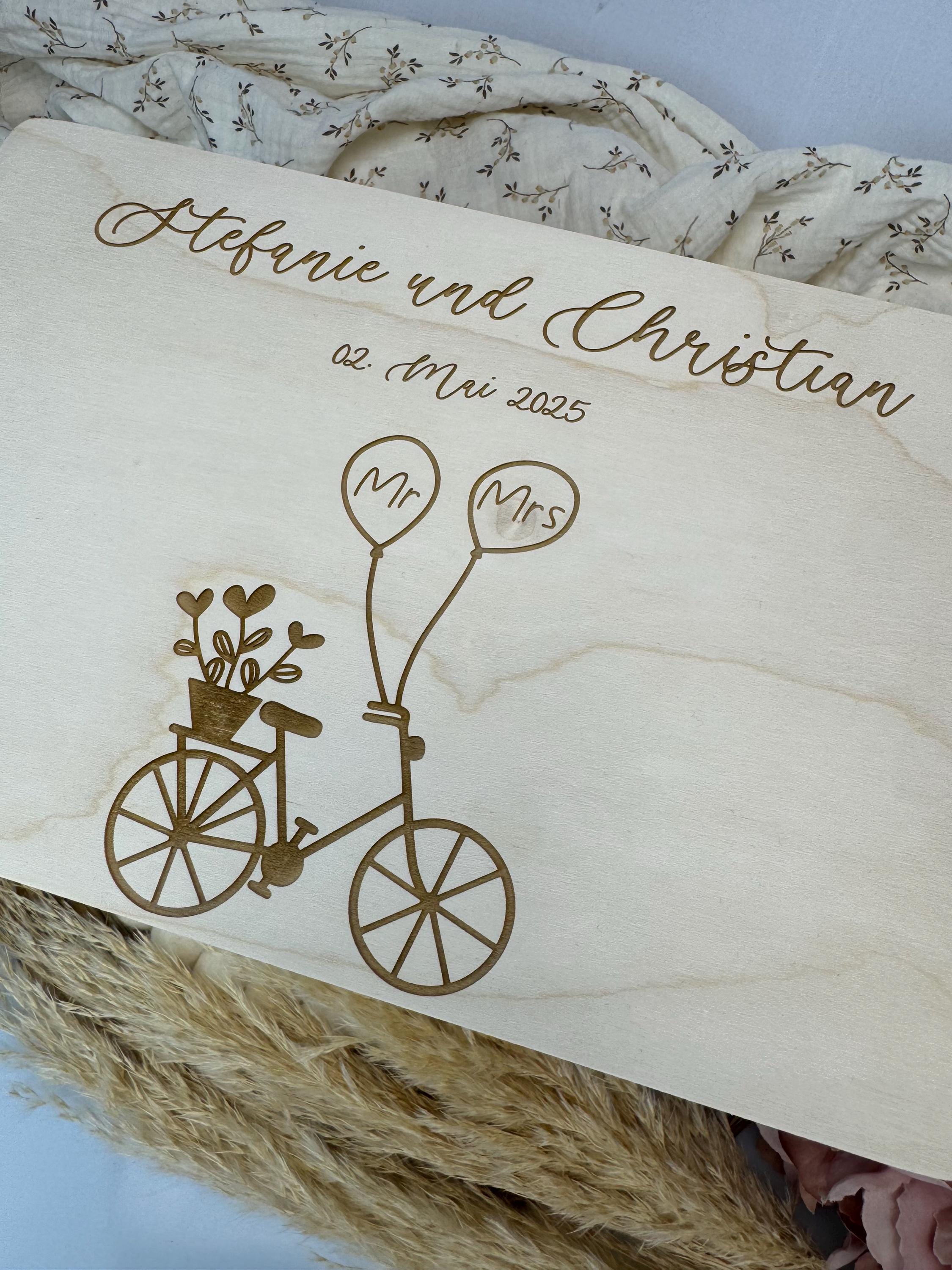 Hochzeitskiste personalisiert aus Holz mit Namen, Erinnerungsbox Hochzeit, Hochzeitspost Box, Hochzeitsgeschenk Brautpaar