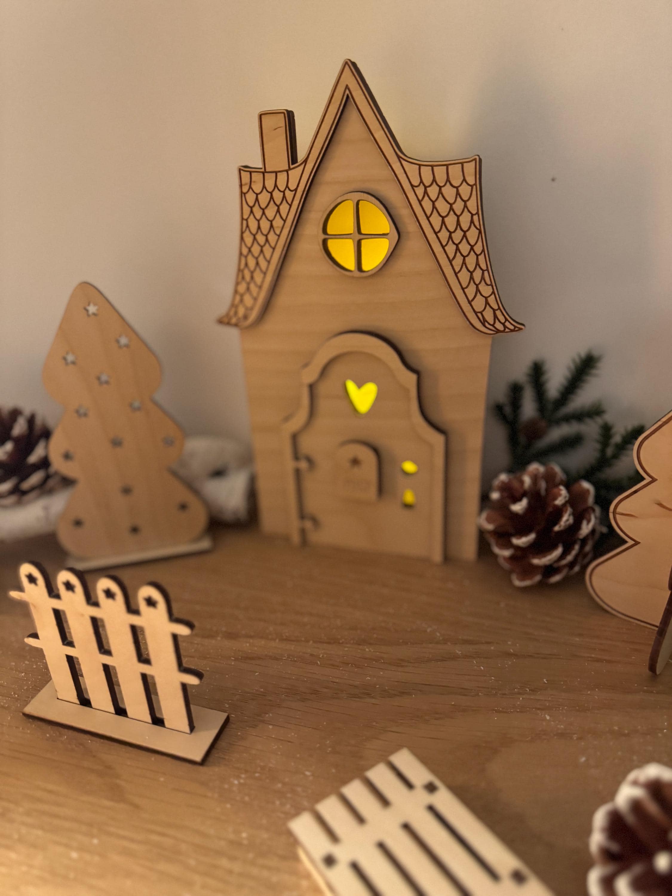 Wichteltür Wichtel Wichtelhaus personalisiert Weihnachtsdeko Adventszeit Wichtelkomplettset mit Licht Weihnachtszeit Gnome House