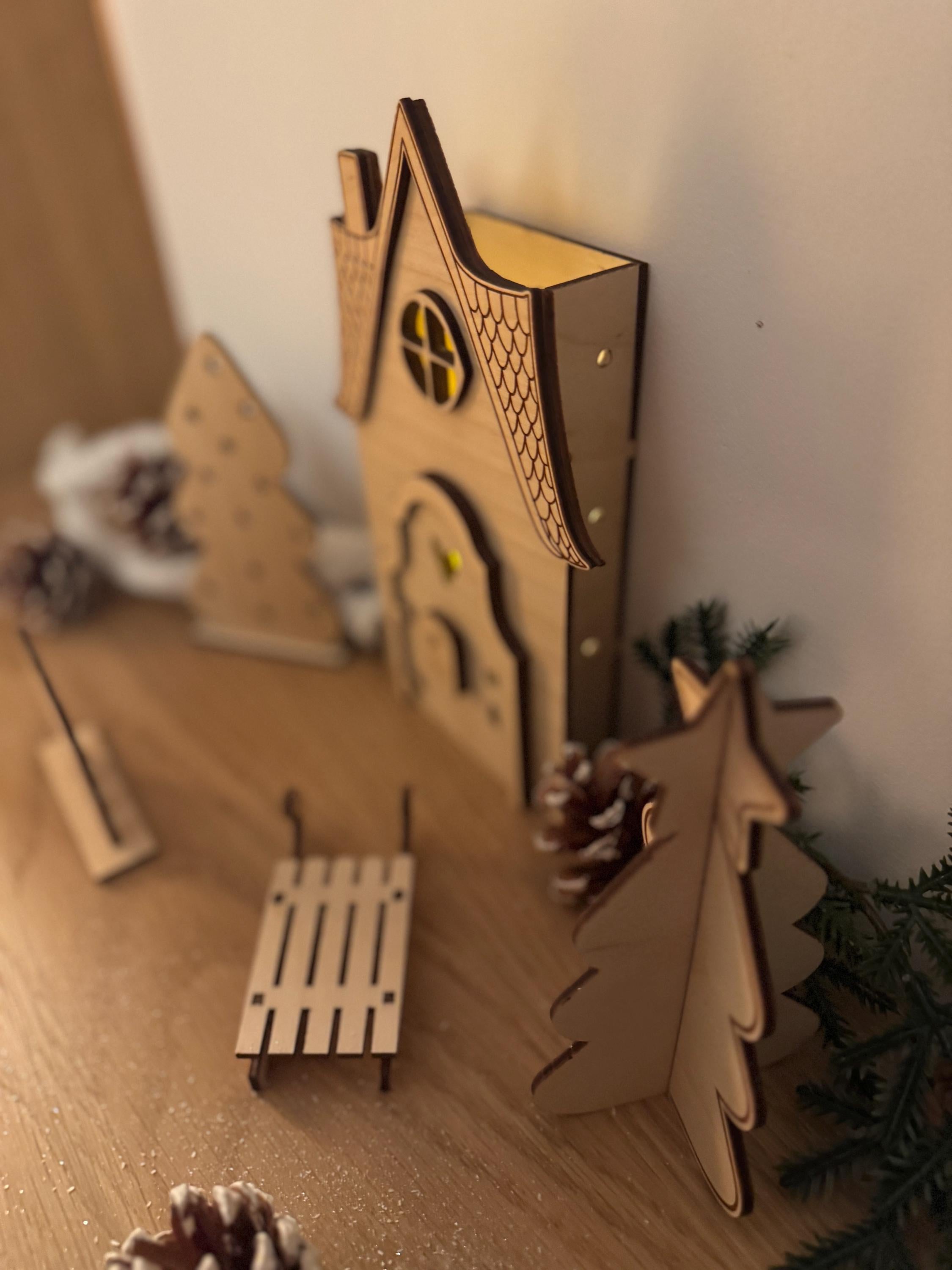 Wichteltür Wichtel Wichtelhaus personalisiert Weihnachtsdeko Adventszeit Wichtelkomplettset mit Licht Weihnachtszeit Gnome House