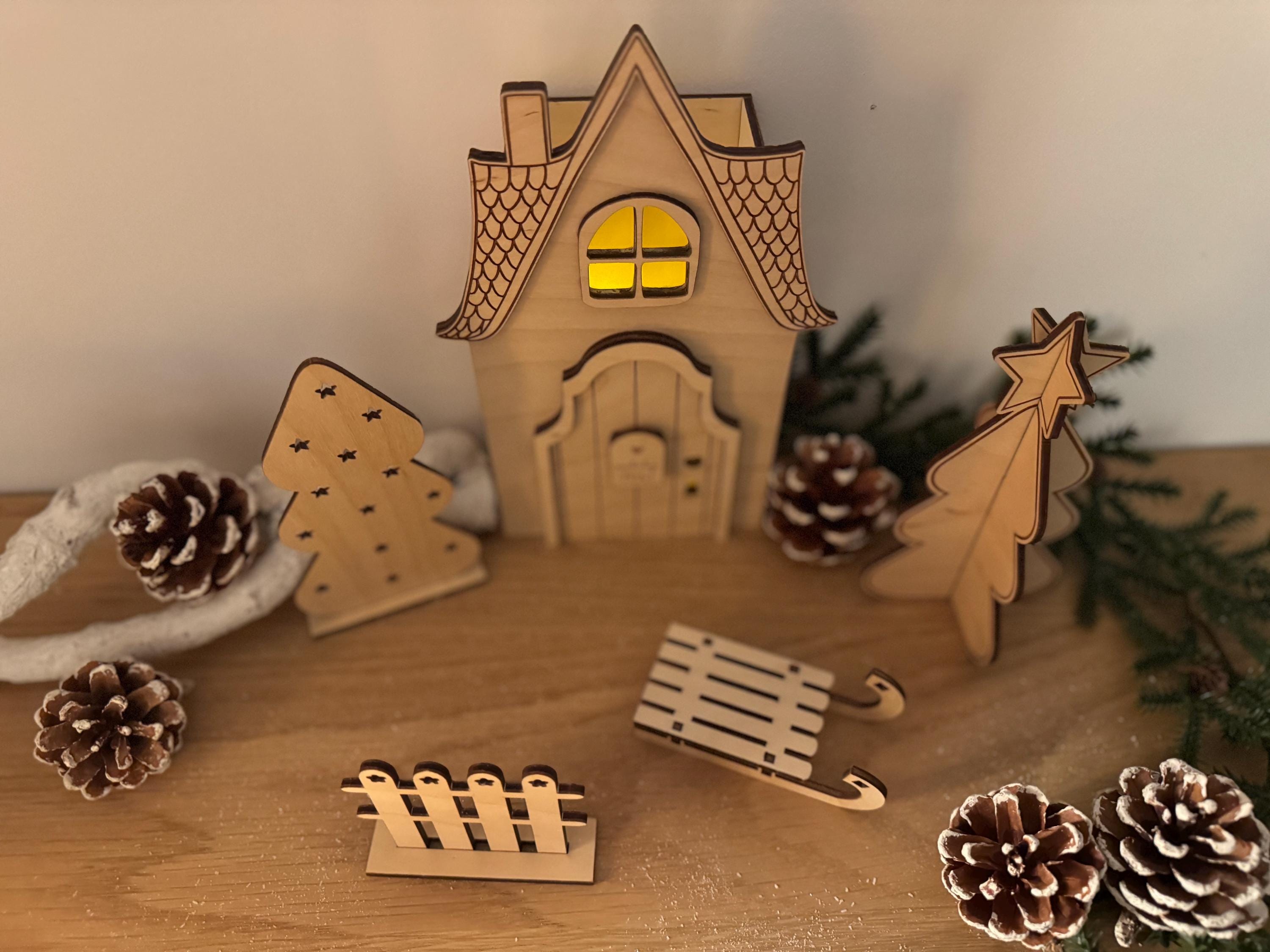 Wichteltür Wichtel Wichtelhaus personalisiert Weihnachtsdeko Adventszeit Wichtelkomplettset mit Licht Weihnachtszeit Gnome House