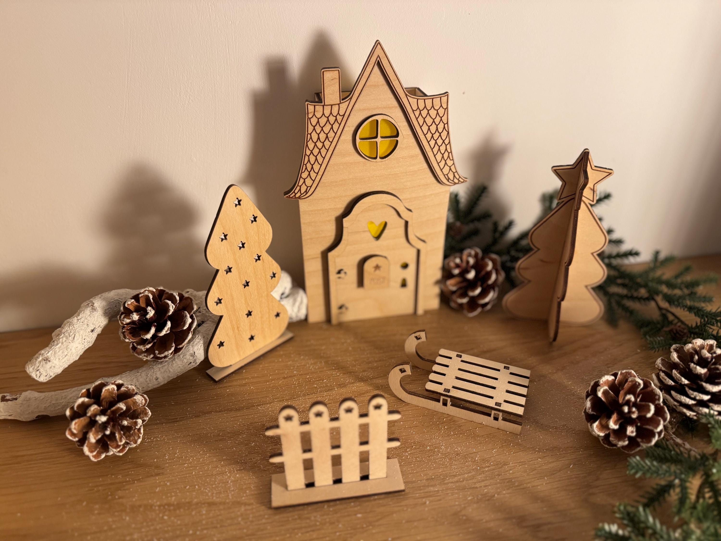 Wichteltür Wichtel Wichtelhaus personalisiert Weihnachtsdeko Adventszeit Wichtelkomplettset mit Licht Weihnachtszeit Gnome House
