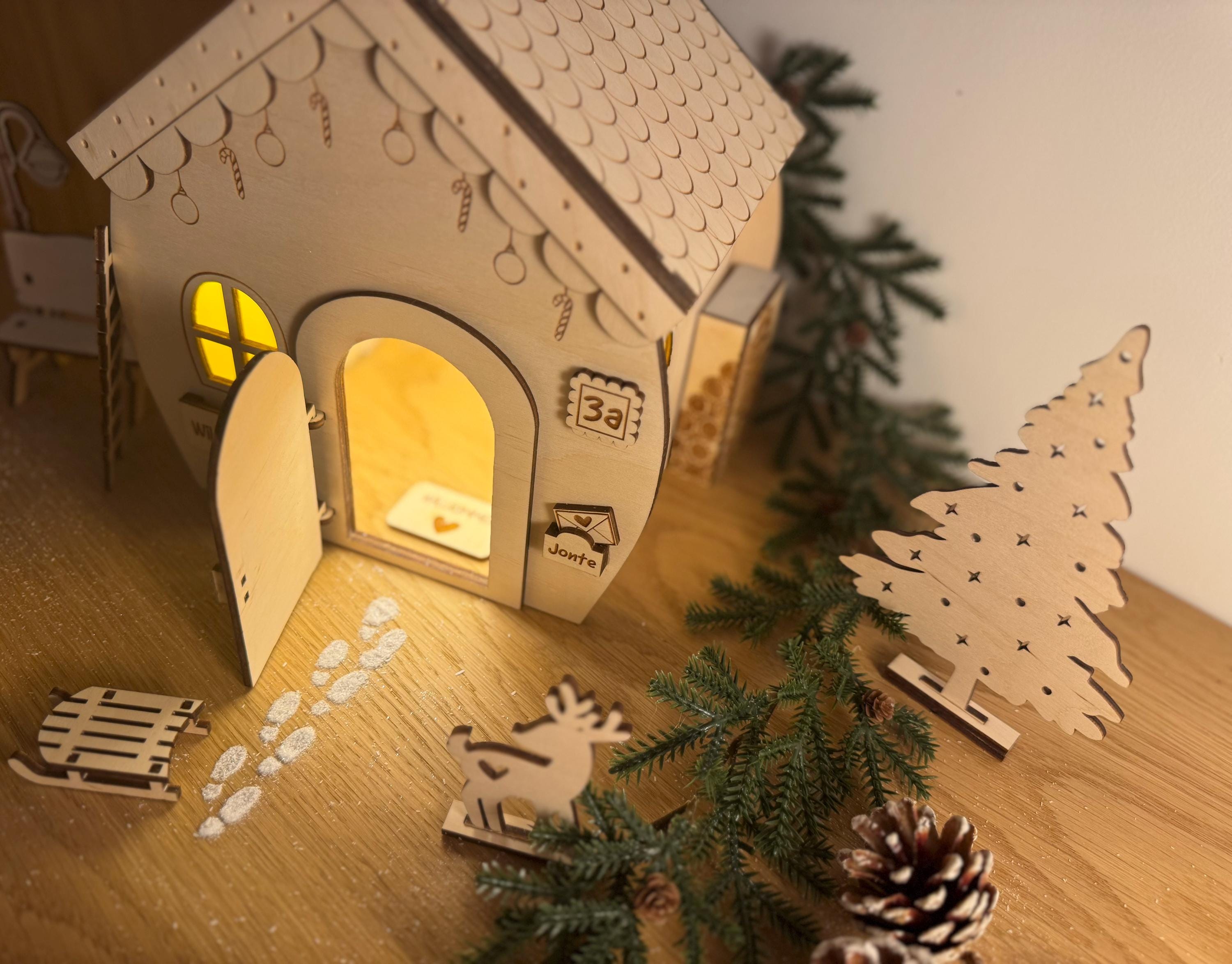 Wichteltür Wichtel Wichtelhaus personalisiert Weihnachtsdeko Adventszeit Wichtelkomplettset mit Licht Weihnachtszeit Gnome House