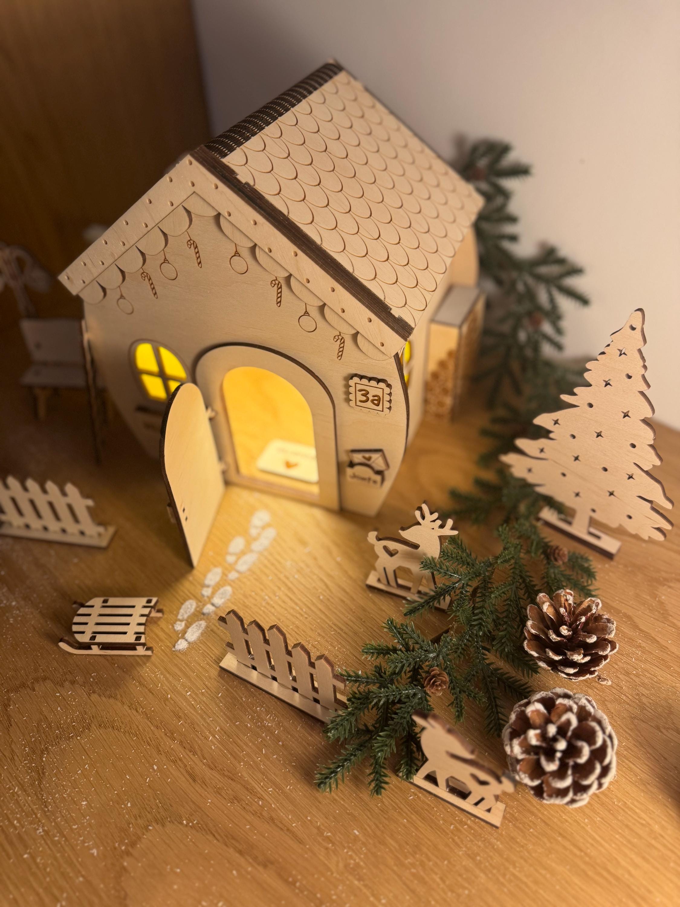 Wichteltür Wichtel Wichtelhaus personalisiert Weihnachtsdeko Adventszeit Wichtelkomplettset mit Licht Weihnachtszeit Gnome House