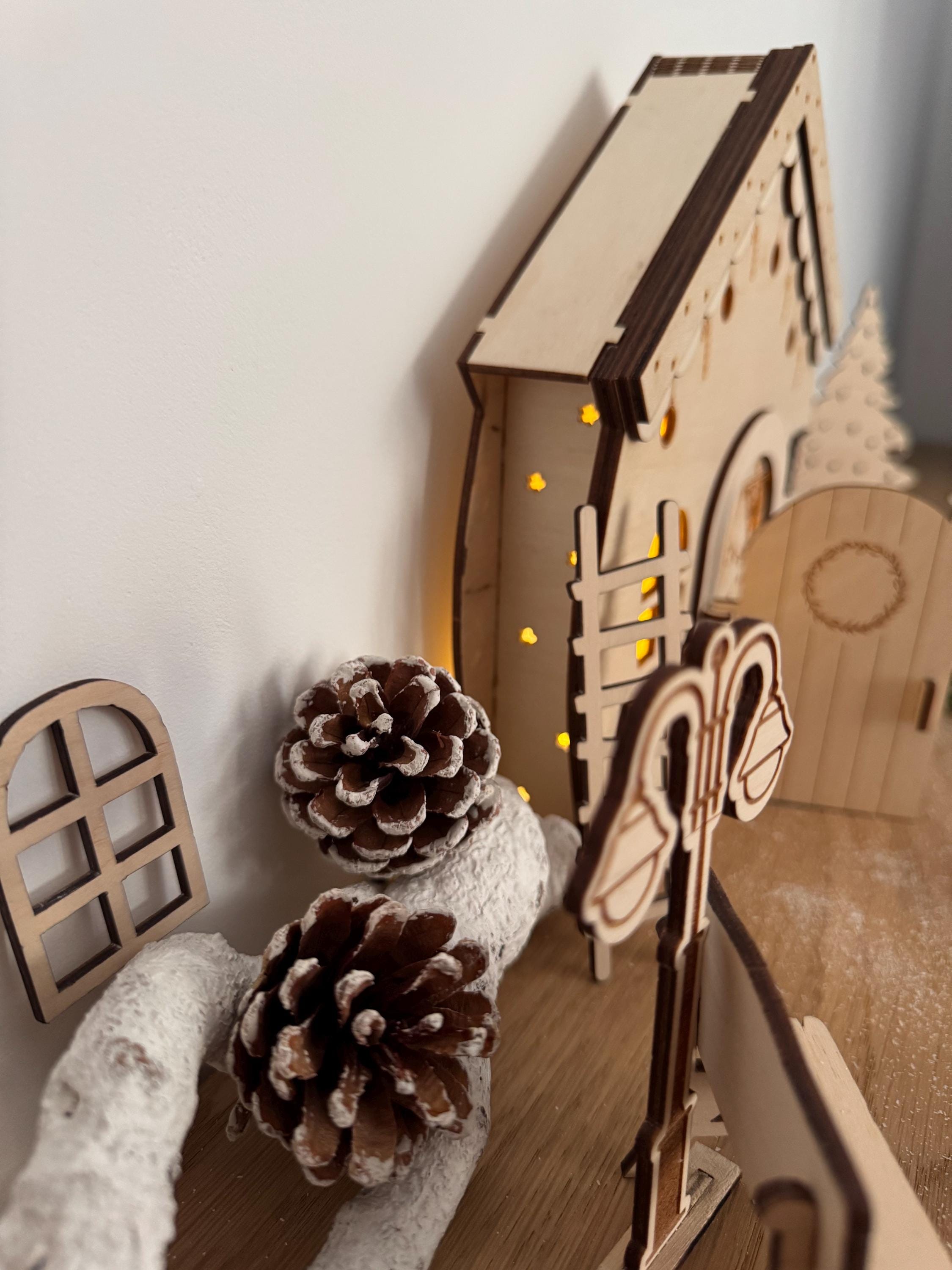 Wichteltür Wichtel Wichtelhaus personalisiert Weihnachtsdeko Adventszeit Wichtelkomplettset mit Licht Weihnachtszeit Gnome House