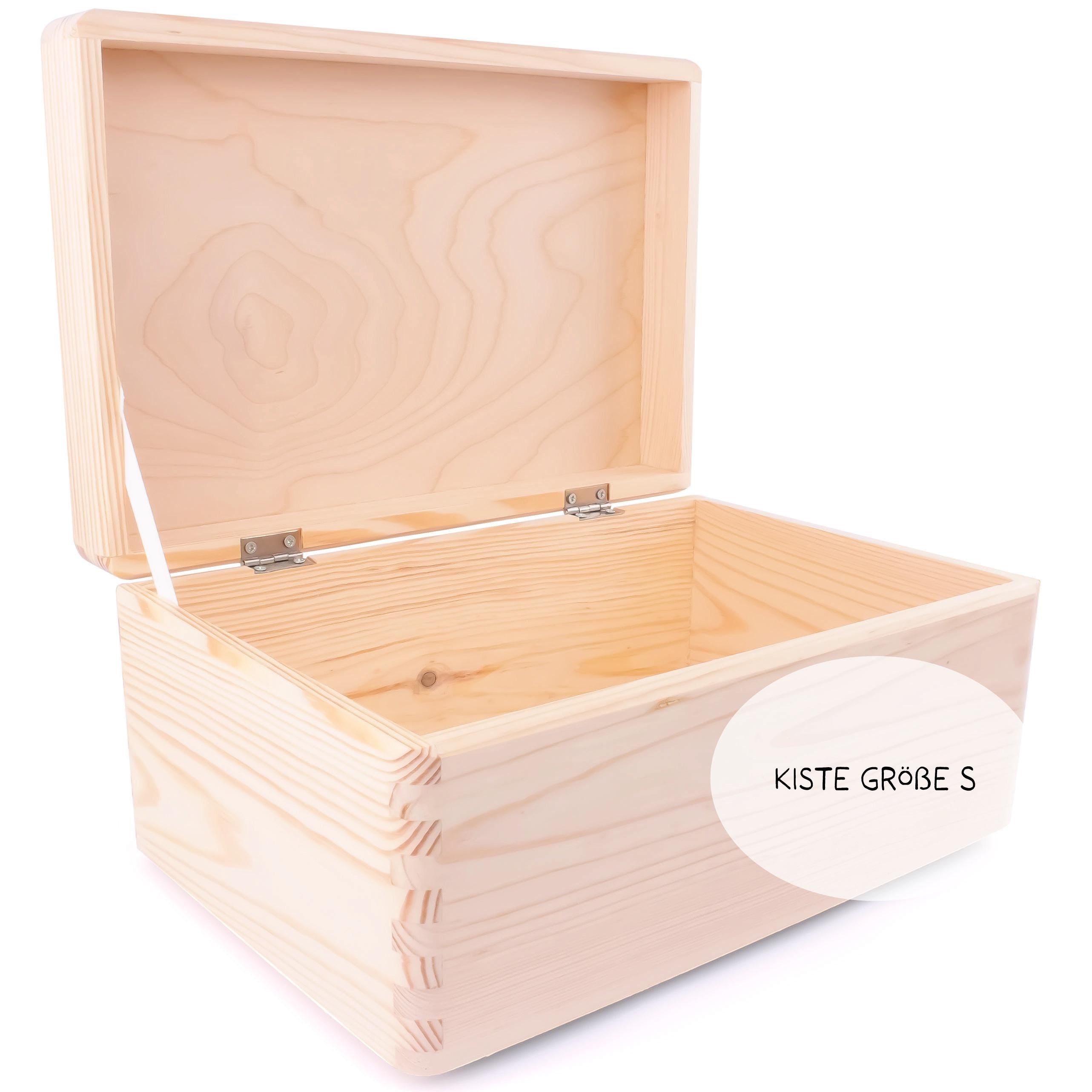 Erinnerungskiste Baby personalisiert  | Holzkiste mit Name & Geburtsdaten "Blumenwiese" | Geschenk zur Geburt oder Taufe