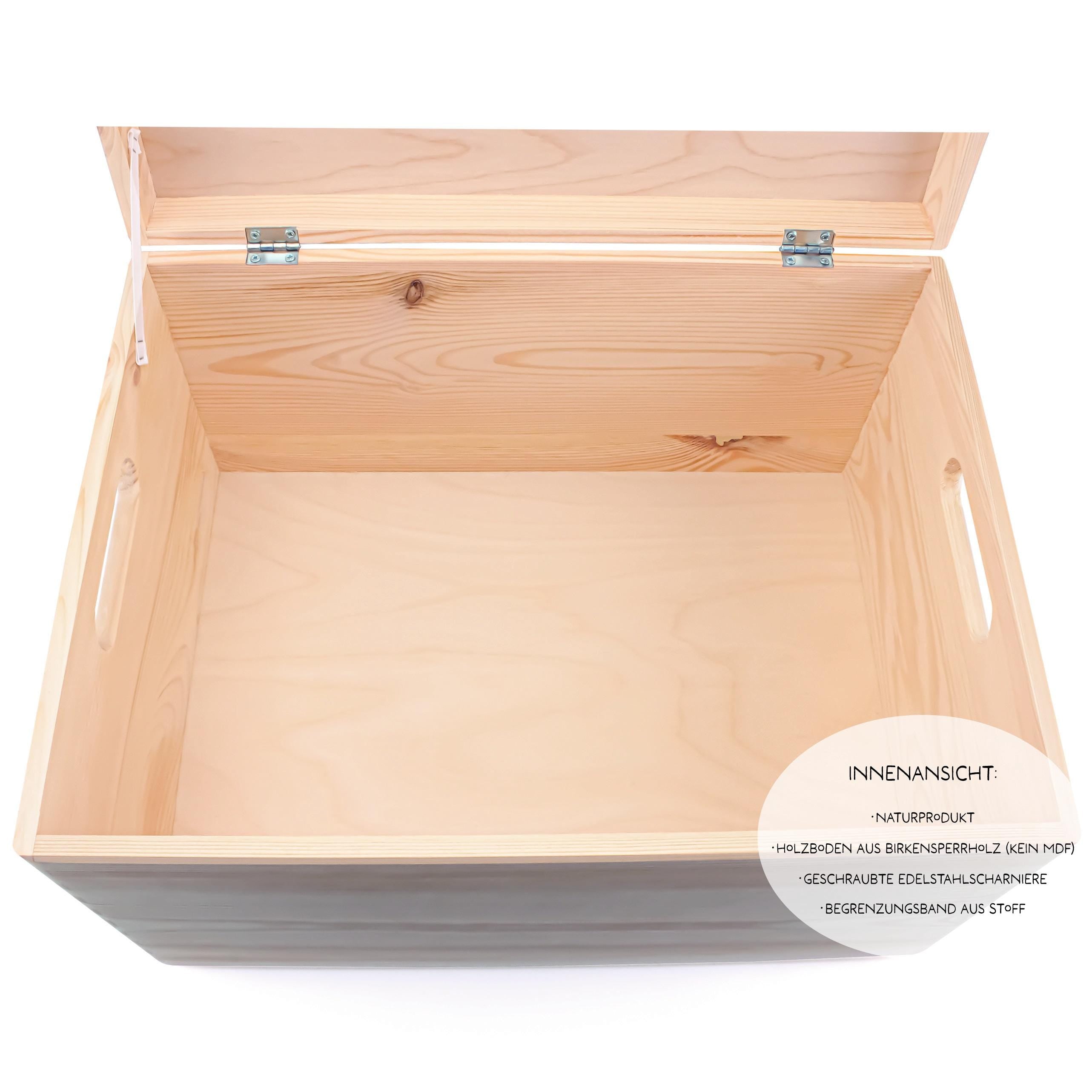 Erinnerungskiste Baby personalisiert  | Holzkiste mit Name & Geburtsdaten "Blumenwiese" | Geschenk zur Geburt oder Taufe
